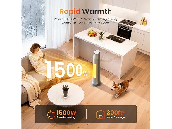 FLANUR 1500W Ceramic Smart Space Heater