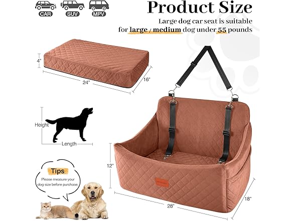 Wooaidagg Dog Car Seat
