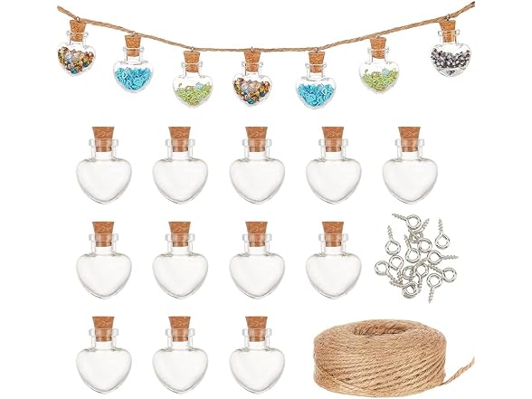 PH PandaHall Mini Heart Glass Jars 20pcs - Gallery 8