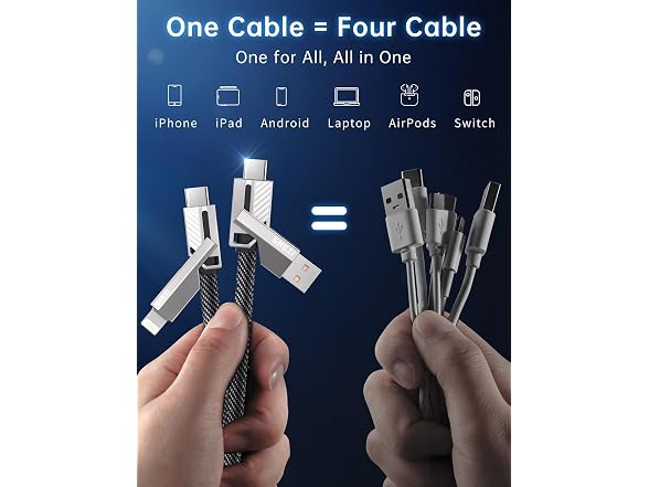Jixivor 3 FT 4 in 1 Charging Cable