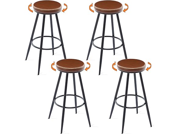 FIRAVOE Swivel Bar Stools Set of 4, Modern 28" Counter Heigh (Open Box)