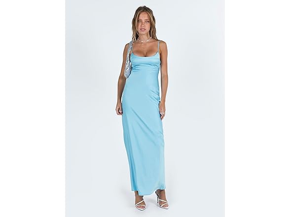 Princess Polly Ravia Floral Satin Open Back Slip Maxi