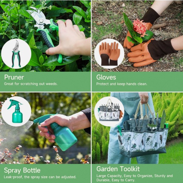 9-Piece Stainless Garden Tool Set w/ Bag - Gallery 6