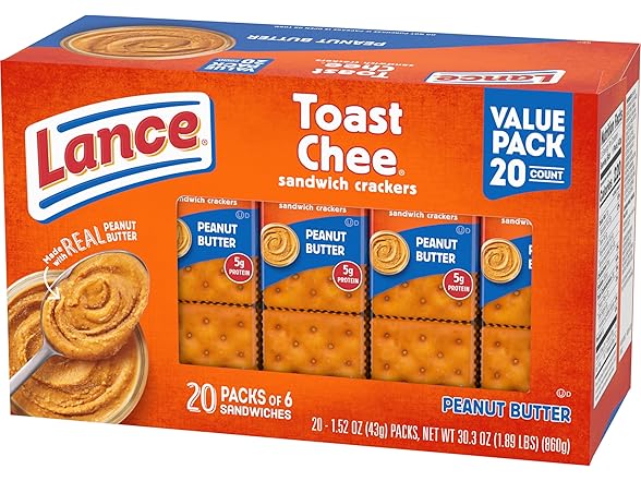 20PK Lance Sandwich Crackers, ToastChee Peanut Butter