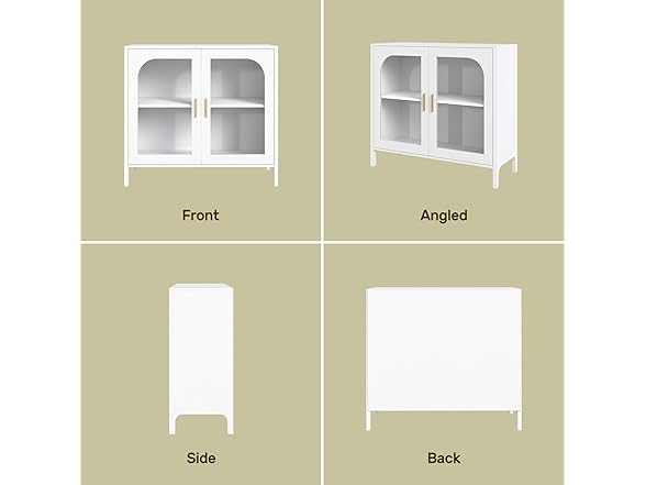 OBEKANN Sideboard Storage Cabinet with Adjustable Shelves