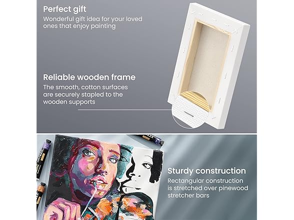 ARTEZA Stretched Canvas Multipack of 10