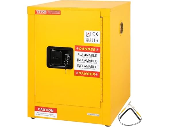 Flammable Safety Cabinet, 12 Gal, Cold-Rolled