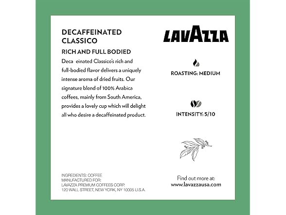 Lavazza Classico Decaf Single-Serve Coffee K-Cups