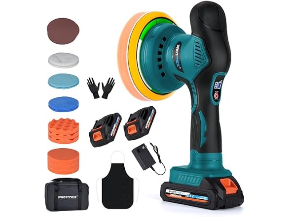 Protmex Cordless 6 Inch Car Buffer Waxer Kit