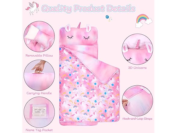 Nap Mat with Removable Pillow/Blanket