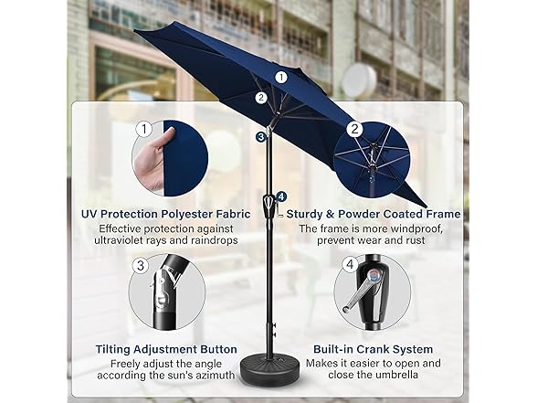 Simple Deluxe 7.5ft Patio Umbrella Outdoor