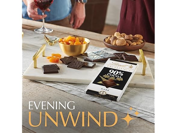 Lindt Excellence 90% Dark Choc Bars 4ct