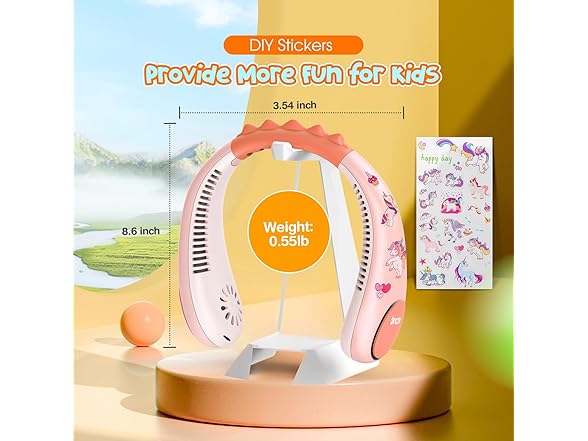 Kkdi Unicorn Kids Neck Fan