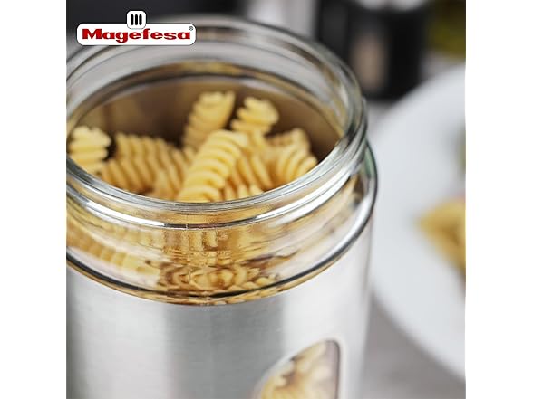 Magefesa Balance 1.26 Qt Stainless Steel Kitchen Canister 