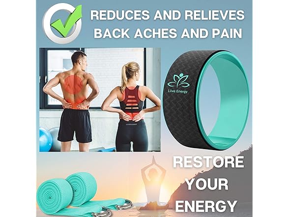 Yoga Back Roller Wheel & Straps Set