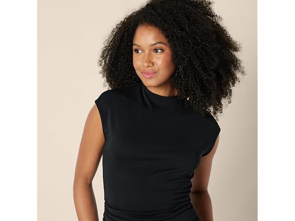 Amazon Essentials Women Slim-fit Ruched Matte Top