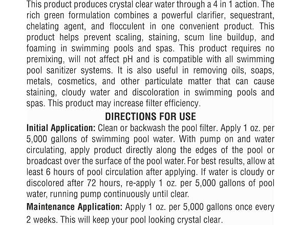 Robelle 1-Quart 2-Pack Concentrated 4-In-1 Water Treatment