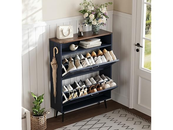 Shoe Storage Cabinet with 2 Flip Drawers
