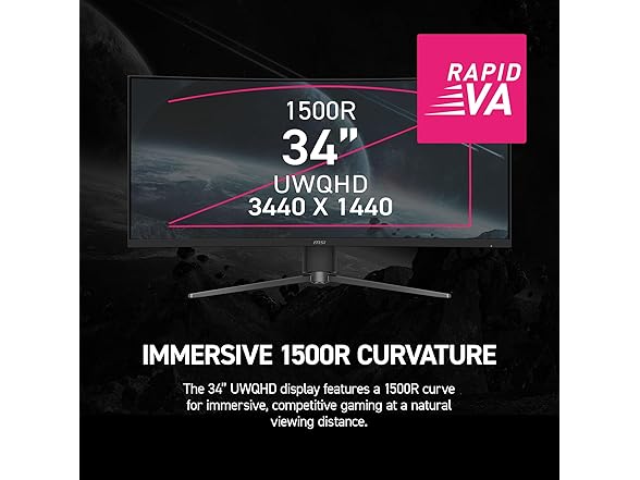 MSI 34" UWQHD Curved Monitor | MPG 346CQRF X24