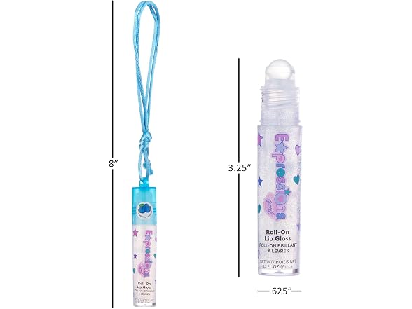 12pc Fruit Flavored Lip Gloss Necklace Set -
