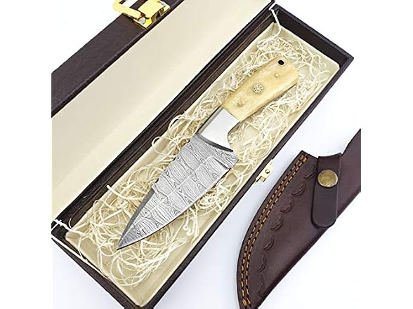 Drevni Steel GAR-120 Hunting Knife with Bone Handle