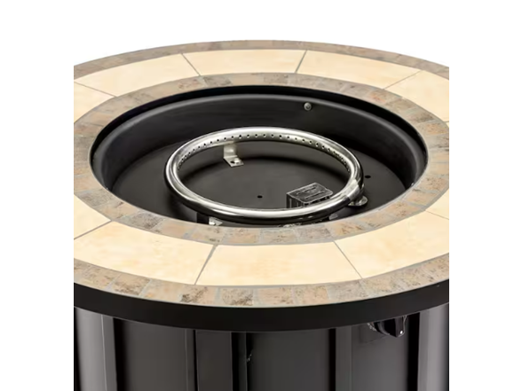 30" Black Round Mosaic Fire Table 50k BTU