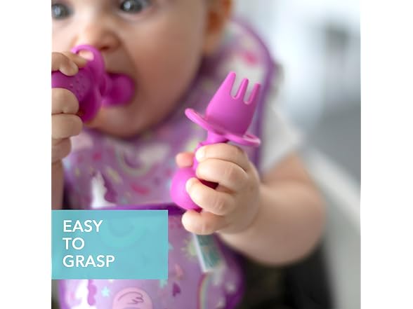 Bumkins Baby Utensils Set, Chewtensils Silicone