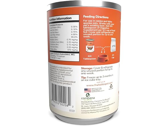 Fruitables Pumpkin Pet Digestive Supplement, 15 oz.