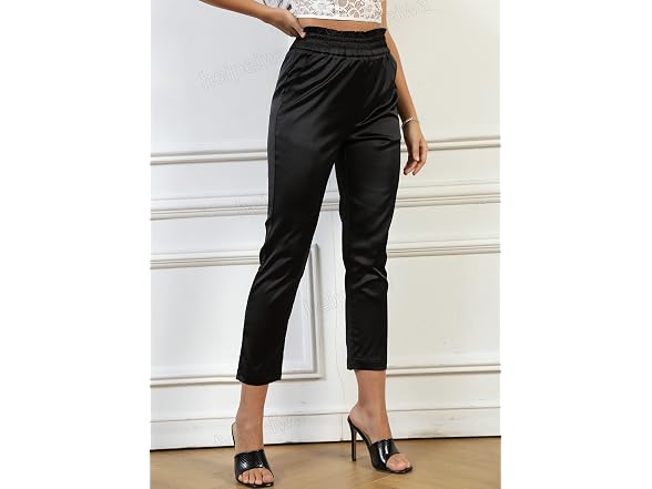 Heipeiwa Women (XS) Paperbag Satin Silky Pants