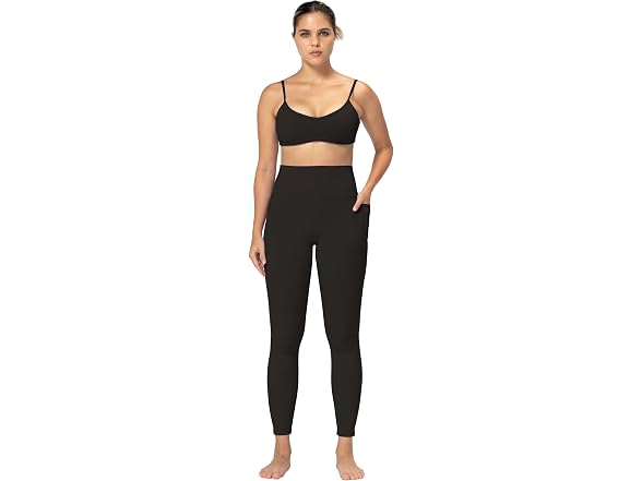 Sunzel Womens Leggings 25in L Brown W/pockets
