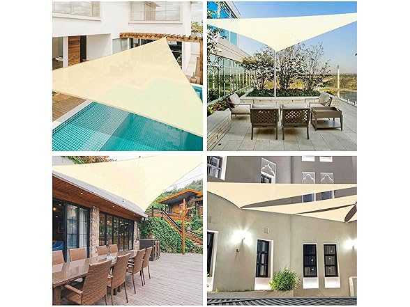 Yescom 1 Pack 20'x20'x20' Triangle Sun Shade Sail Off White