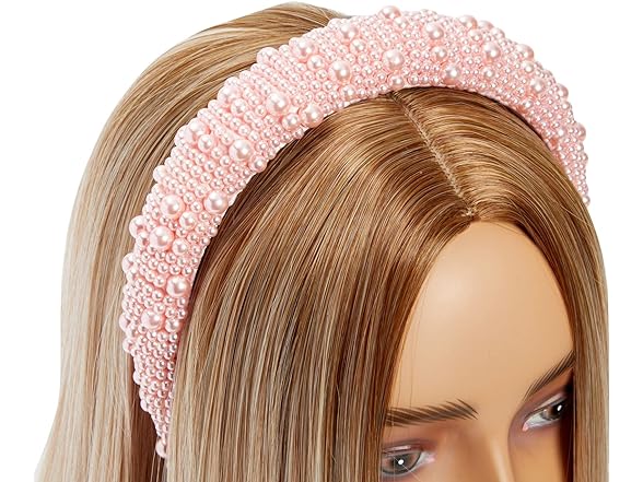 2 Pack Crystal & Pearl Padded Headbands