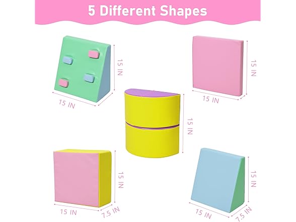 StarlightStroll Foam Climbing Blocks for Toddlers 5PCS