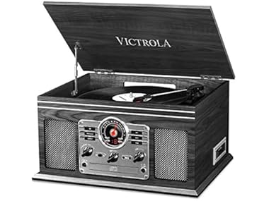 $59.99, Was $199.99, 70% Off! (NEW) Victrola The Quincy 6-in-1 Bluetooth Record Player, Grey dealfomo