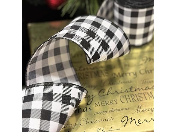 Buffalo Plaid Wired Edge Ribbon - 4" x 10 Yd