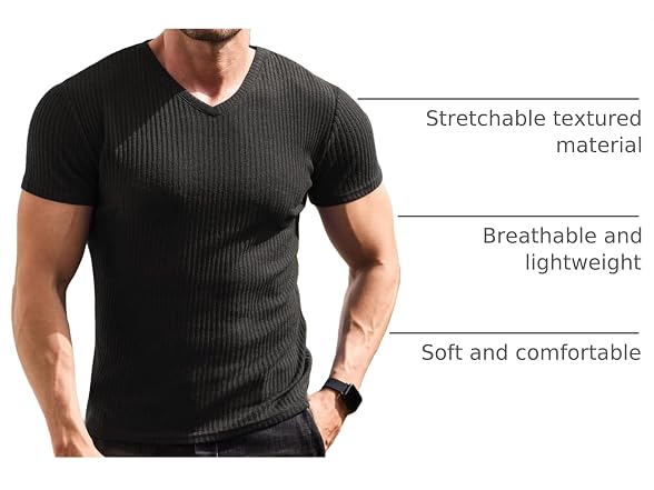 Coofandy Men (XXL) Muscle T Shirts Stretch Shirts