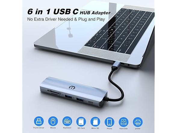6-in-1 USB Hub with 4K HDMI Output