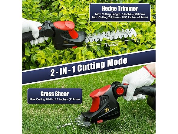 3D VO INN Hedge Trimmer Cordless | Battery Not Included
