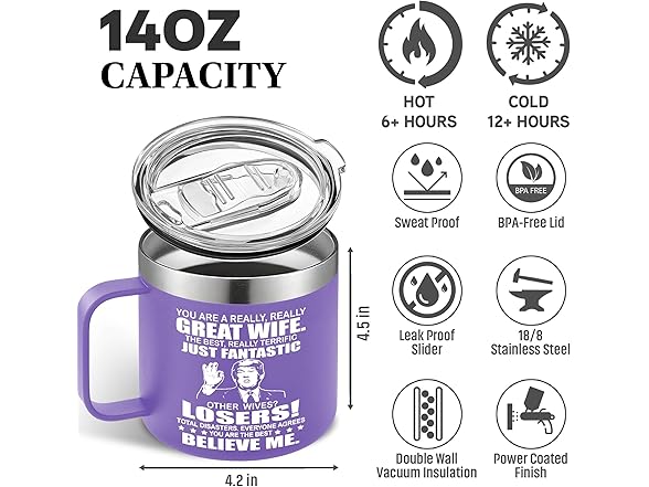LIZAVY Stainless Steel wife Coffee Mug