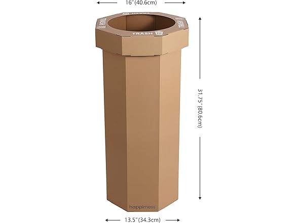 Fleur 25-Gallon Traditional Classic Disposable Corrugated Cardboard Event Trash Can 