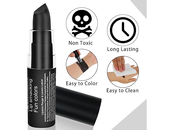 Js2U ZW Halloween Makeup Clown Black Cream