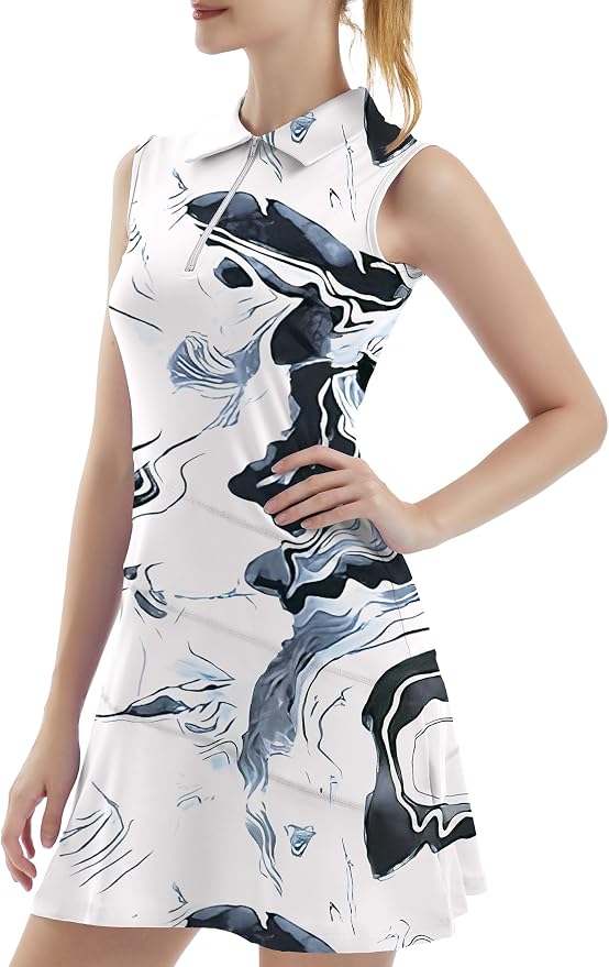 Fkeep Women Tennis Golf Dresses Zipper Shorts - Gallery 7