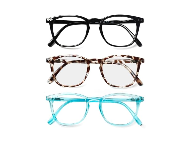 6 PK Spring Hinge Reading Glasses