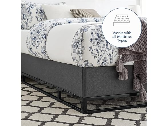 DeCoro Venice Black Metal Platform Bed Frame