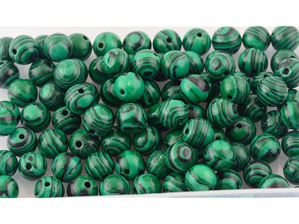 Green Malachite Round Stone Beading