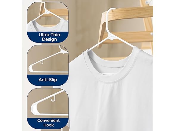 SereneLife 50 Pack Plastic Hangers