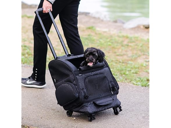 Gen7Pets Dog Carrier - Large Black Roller Bag