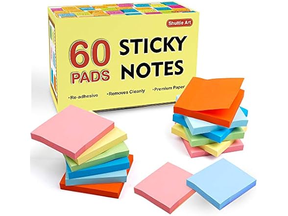 Shuttle Art Sticky Notes 60-Pad 6000ct