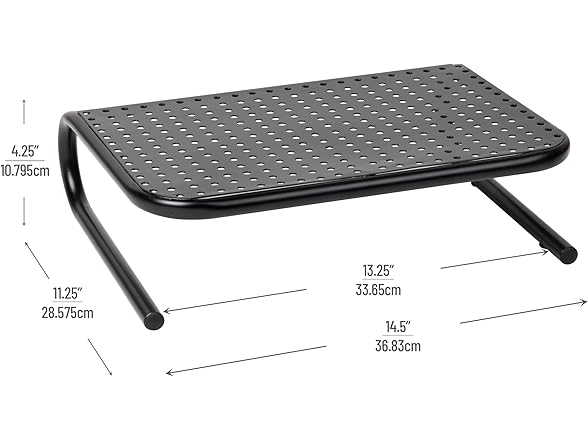 Mind Reader Monitor Stand, Ventilated Laptop Rise, 2PK