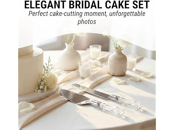 Acrylic & Stainless Steel Wedding Cake Serving Set 